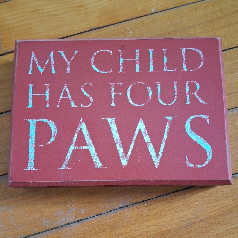 Red Wall Art with White Text